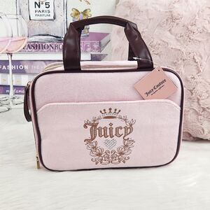 {Juicy Couture} Pink Velour Travel Cosmetic Bag